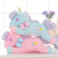 Nuevo diseño personalizado divertido felpa unicornio juguetes caja de pañuelos cubierta de buena calidad decoración del hogar juguetes
